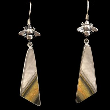 Tiny Bee Jasper Drop Earring