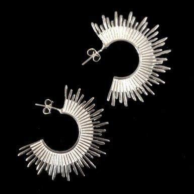 Sterling Silver Burst Post Earring