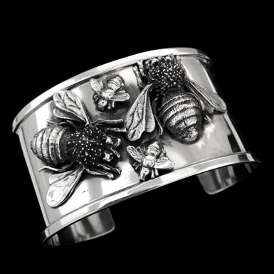 Sterling silver Cluster Of Bees Cuff