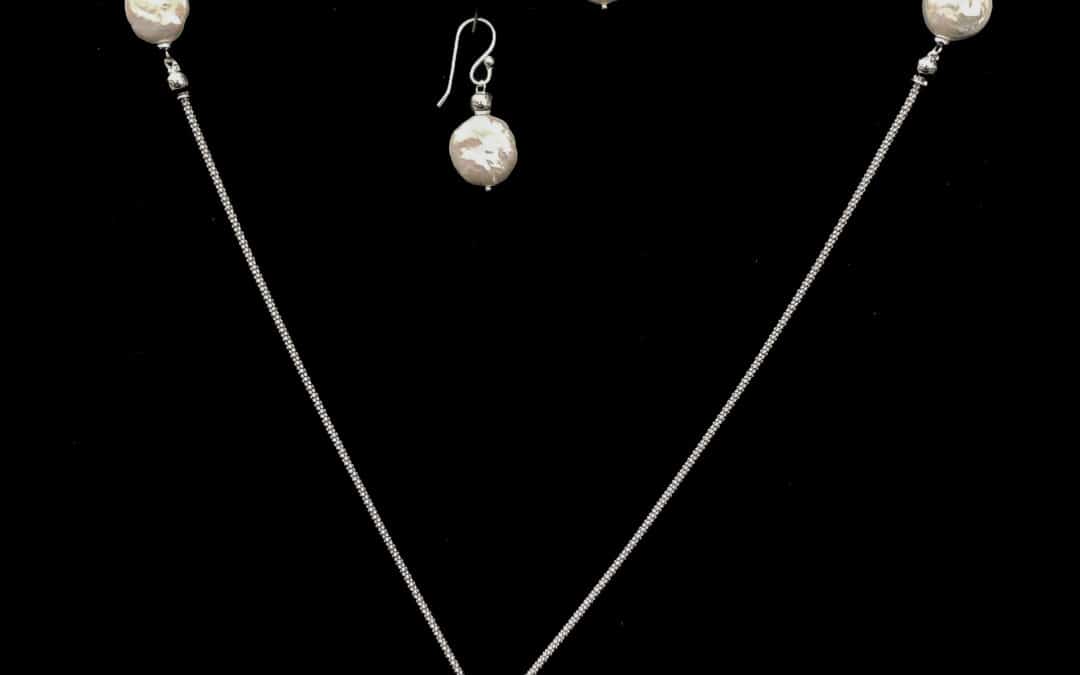 Sterling Silver Pearl Set