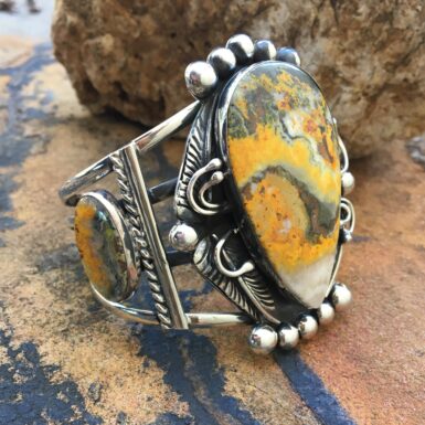 Bumble Bee Jasper Cuff Bracelet