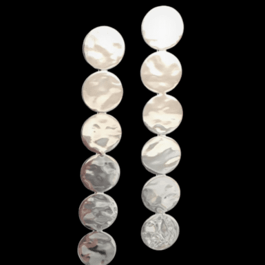 Sterling silver earrings with line of discs