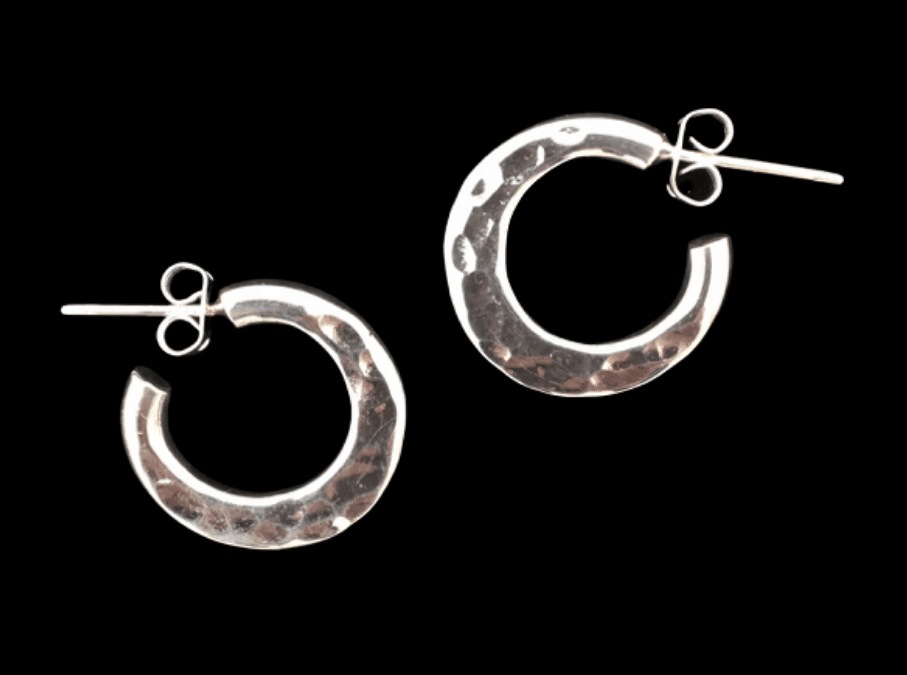 Small Flat Hammered Hoops
