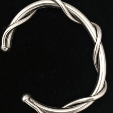 Sterling Silver Cuff Bracelet Undulating Double Tube