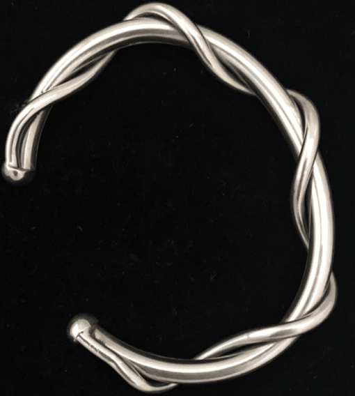 Sterling Silver Cuff Bracelet Undulating Double Tube