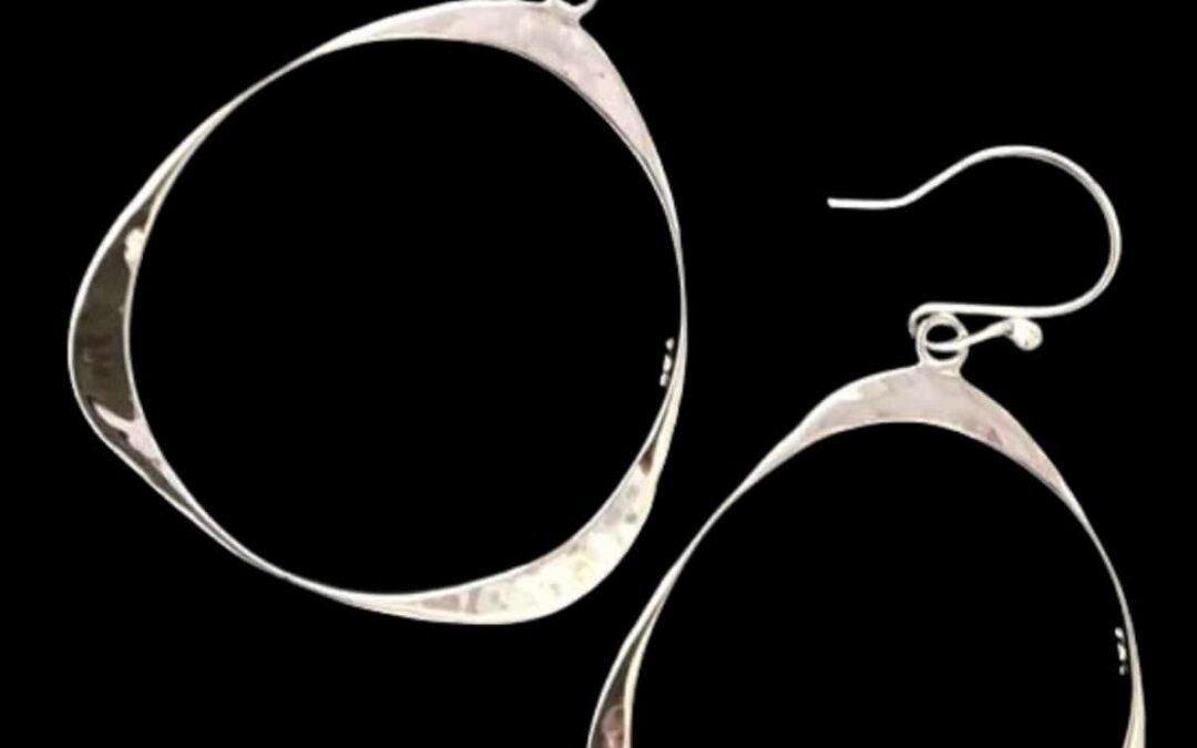 Forged Hammered Triangle Earrings