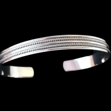 Sterling Silver Thin Braided Cuff