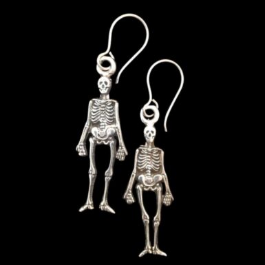 Sterling Silver Rigid Skeleton Earrings