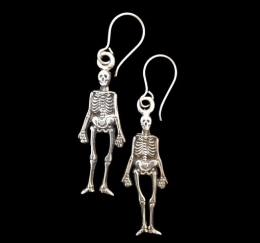 Sterling Silver Rigid Skeleton Earrings