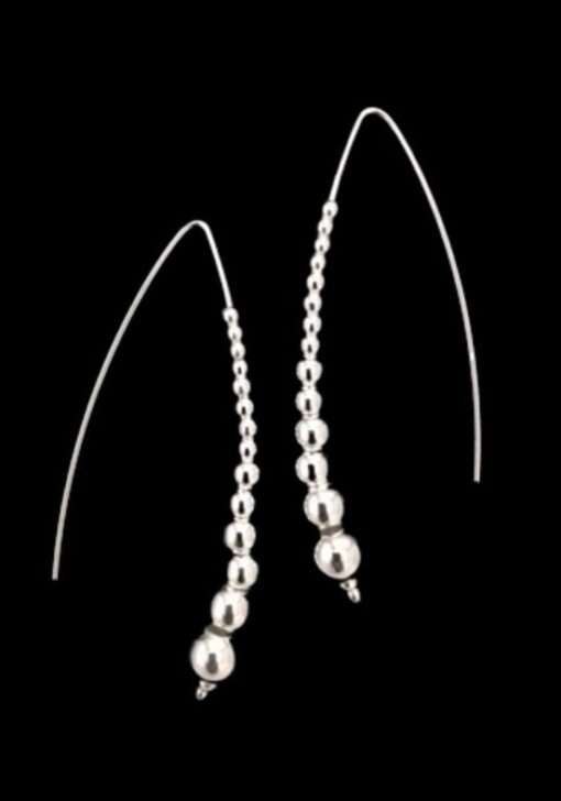 Sterling Silver Bead Line Earrings