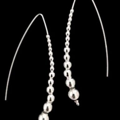 Sterling Silver Bead Line Earrings