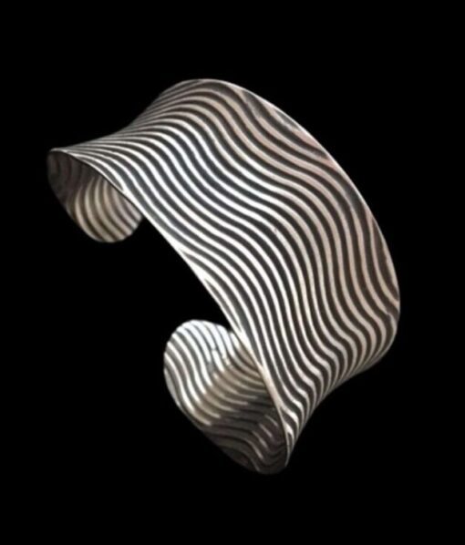 Sterling Silver Concave Wave Cuff Bracelet