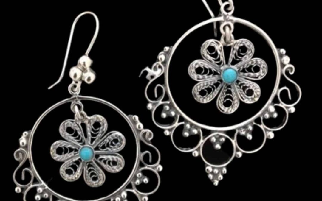 Filagree Earrings  with Turquoise