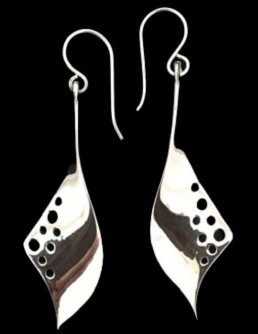 Sterling Silver Flag Earrings with Perforations