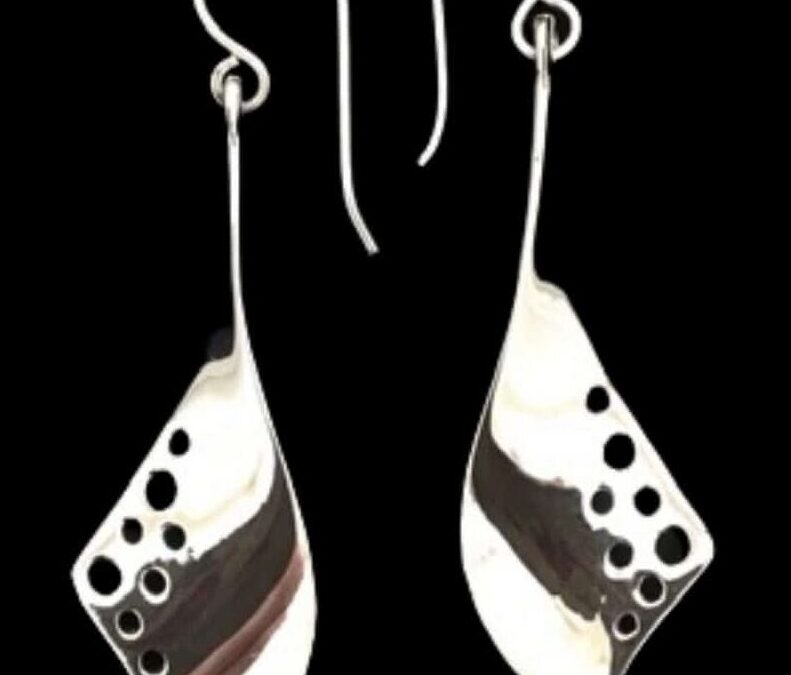 Flag Earrings with Perforations