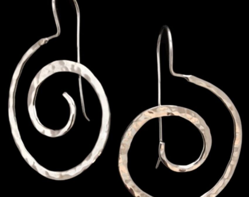 Hammered Spiral Earrings