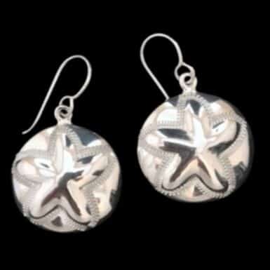 Sterling Silver Sand Dollar Shaped Earrings