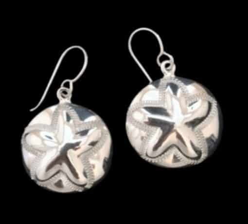 Sterling Silver Sand Dollar Shaped Earrings