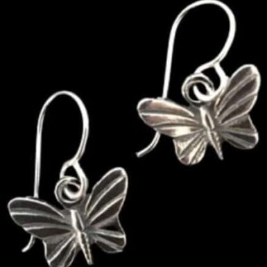 Sterling Silver Earrings with Small Butterly