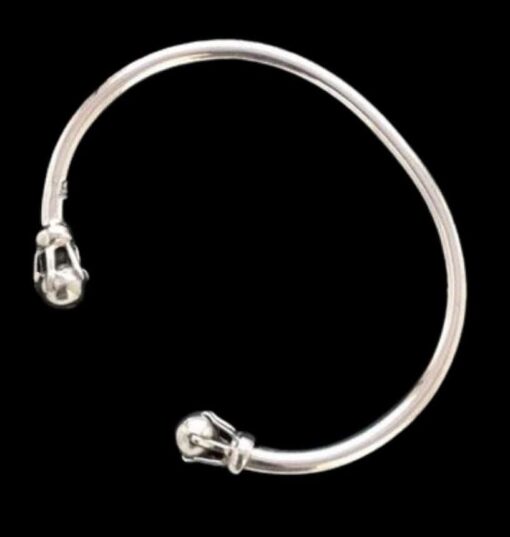 Sterling Silver Ball Prong Cuff Bracelet