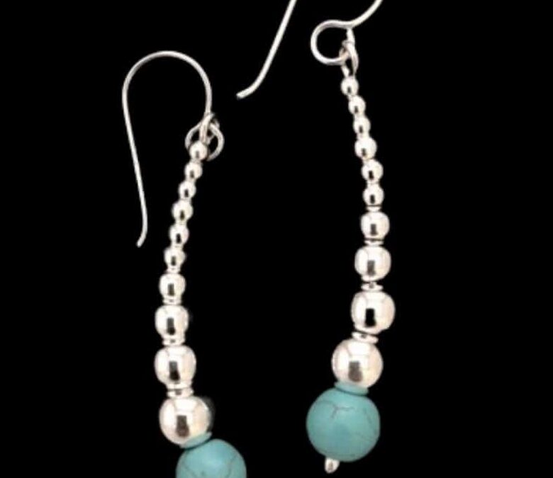 Bead Line Magnesite Earrings