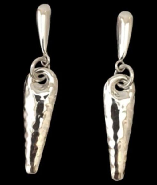 Sterling Silver Hammered Chips Earrings