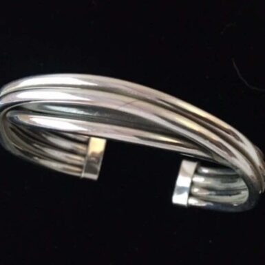 Sterling Silver Multi Smooth Tube Cuff Bracelet