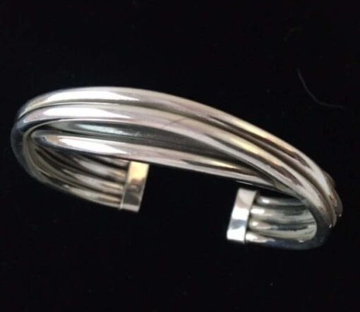 Sterling Silver Multi Smooth Tube Cuff Bracelet
