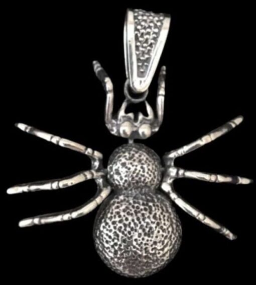 Sterling Silver Reticulated Spider Pendant