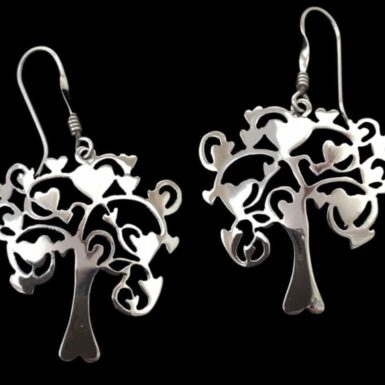 Sterling silver tree of hearts earrings