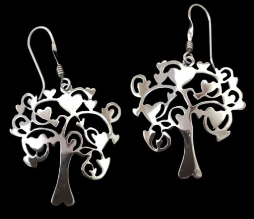 Sterling silver tree of hearts earrings