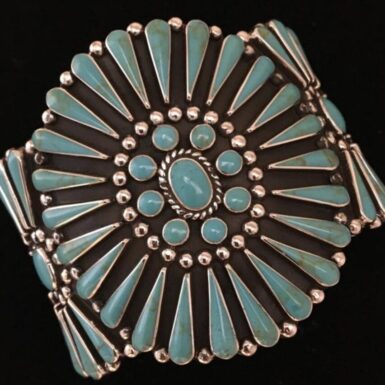 Sterling silver concho style cuff bracelet