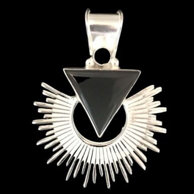 Onyx Triangle Pendant With Rays