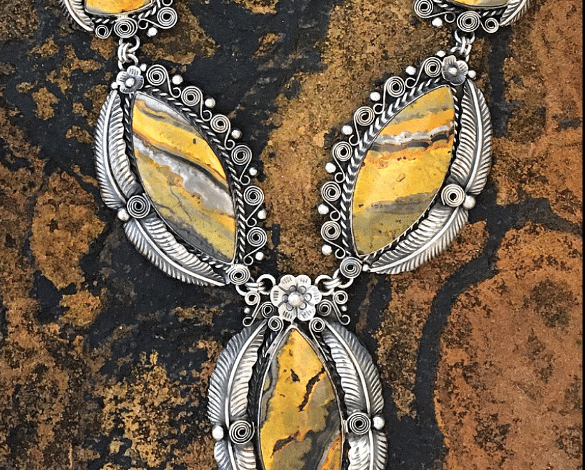 Floral Motif Bumblebee Necklace