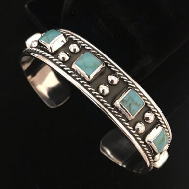 Turquoise Cuff with Squares