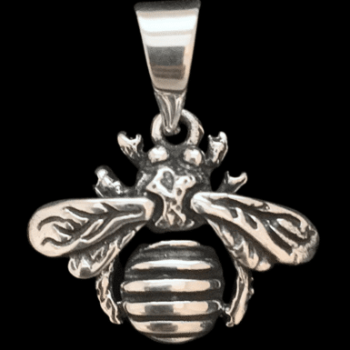Sterling silver handmade bee pendant