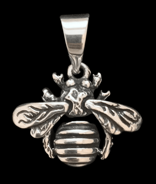 Sterling silver handmade bee pendant
