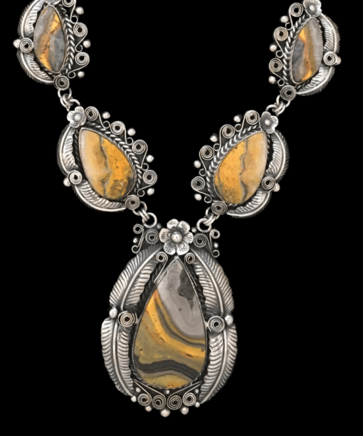 handmade bumblebee floral necklace