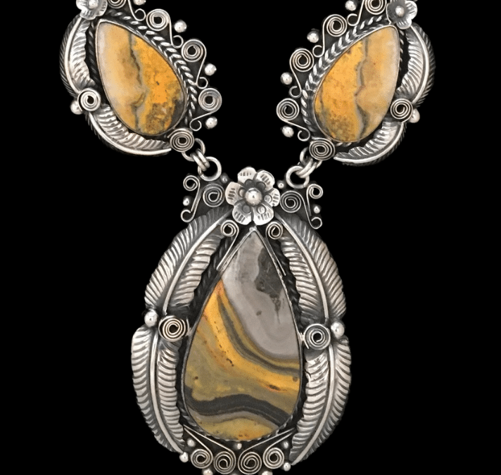 Bumblebee Jasper Floral Necklace
