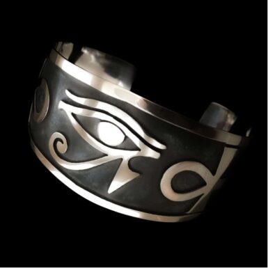Sterling Silver Handmade Eye Of Horus Cuff Bracelet