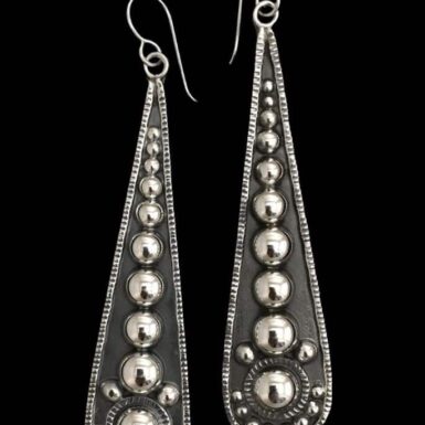 Handmade Sterling Silver Beaded Teardrop Earring