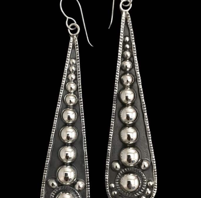 Half Bead Teardrop Earrings