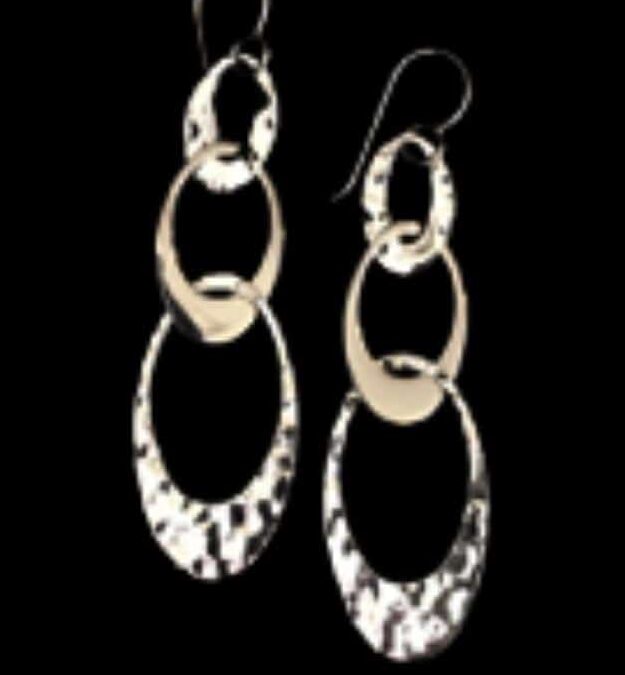 Triple Long Oval Earrings