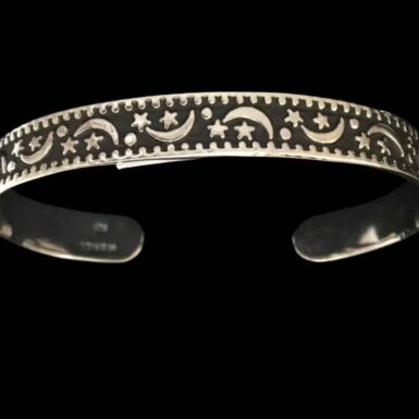 Sterling Silver Handmade Moon Star Cuffa