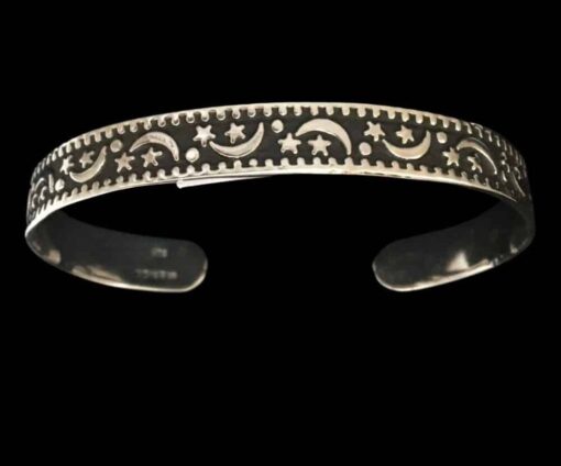 Sterling Silver Handmade Moon Star Cuffa