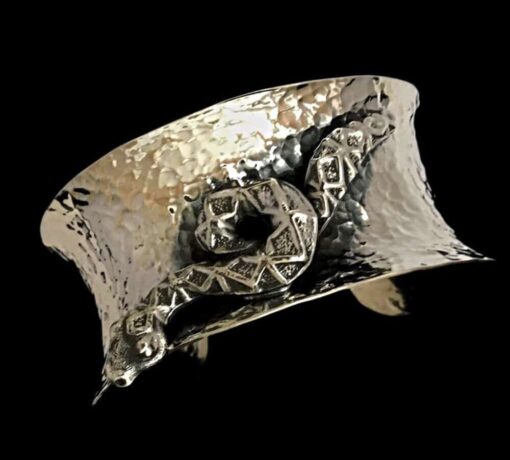 Handmade Sterling Silver Curly Snake Cuff
