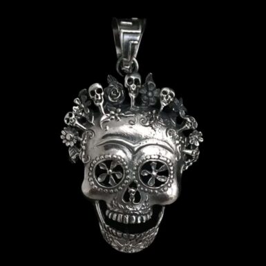 Sterling Silver Handmade Calavera Pendant