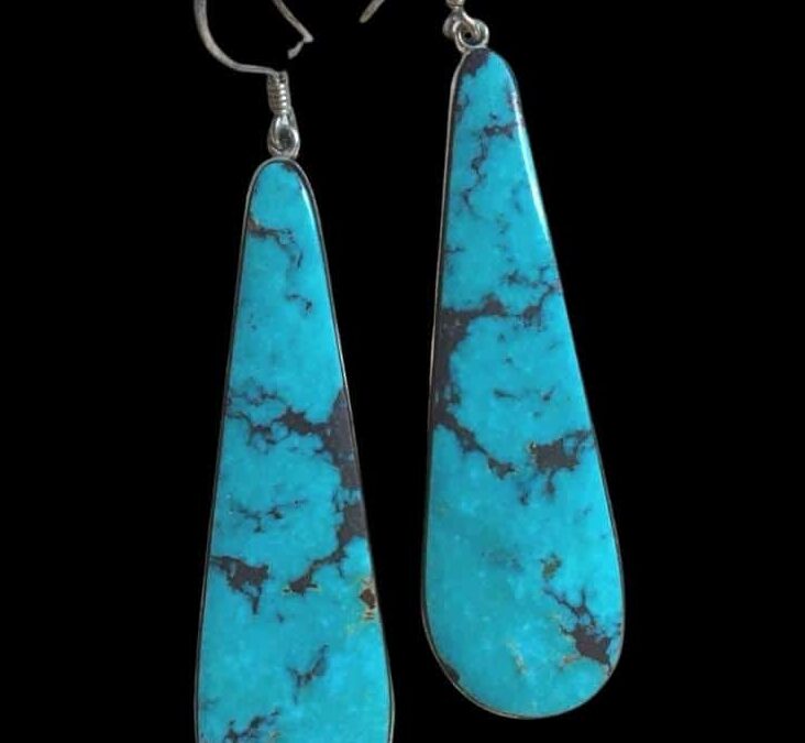 Kingman Turquoise Drops Earrings