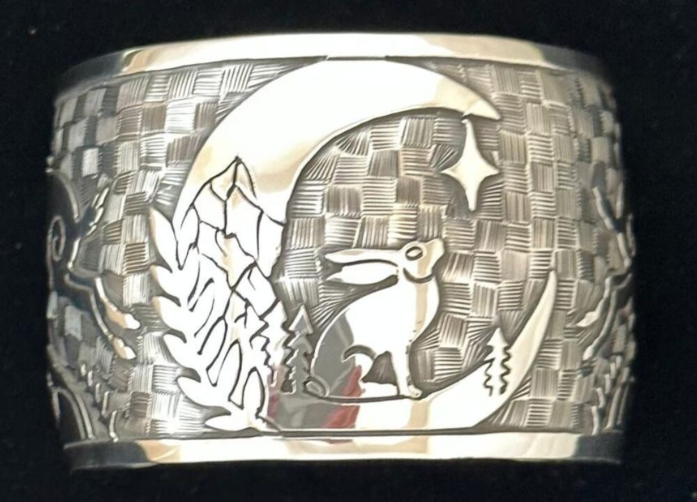 Rabbit Moon Cuff Bracelet : Elysium Inc Sterling Silver Jewelry