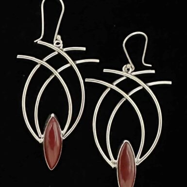 Handmade ruby resin stone earrings